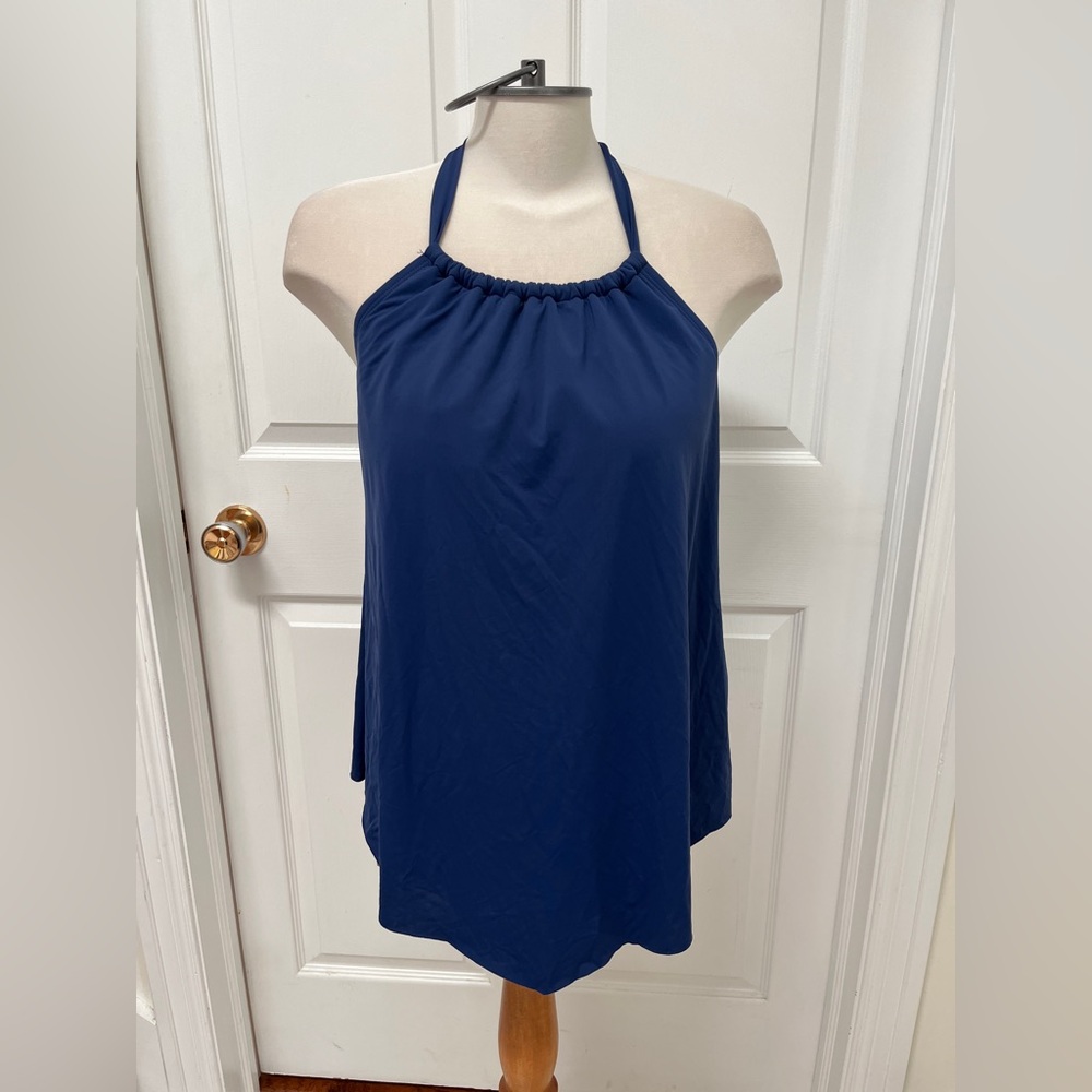 La Vie En Rose Blue Halter Swim Top